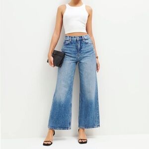Reformation Cary High Rise Slouchy Wide Leg Cropped Jeans